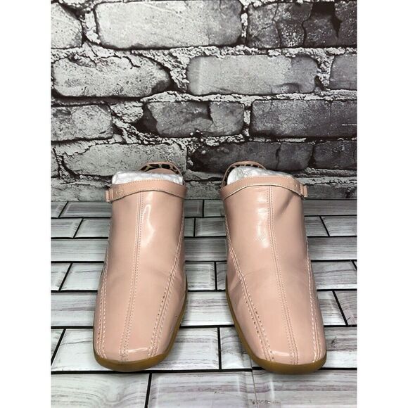 AQUATALIA Pink Patent Leather Square Toe Heel Mules Shoes Women’s Sz 8M US/39EU - Picture 3 of 16